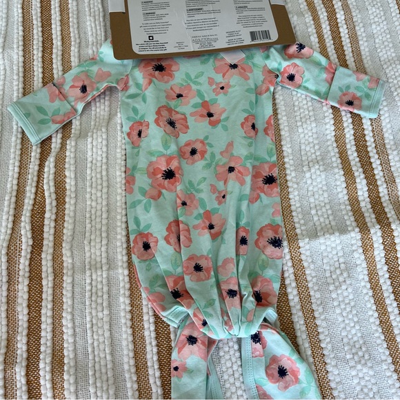 Baby Essentials Newborn Floral Gown & Headband Set - Teal/Pink 0-3M NWT - Picture 6 of 13